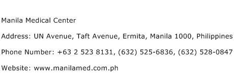 manila medical center contact number.